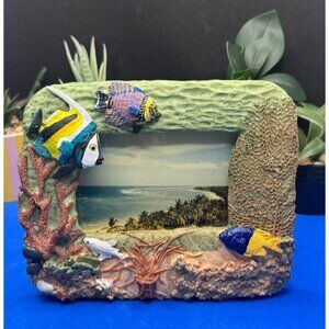 Tropical Fish-Themed 4x6 Picture Frame With Coral Reef Design